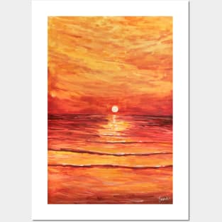 Red Sunset Posters and Art